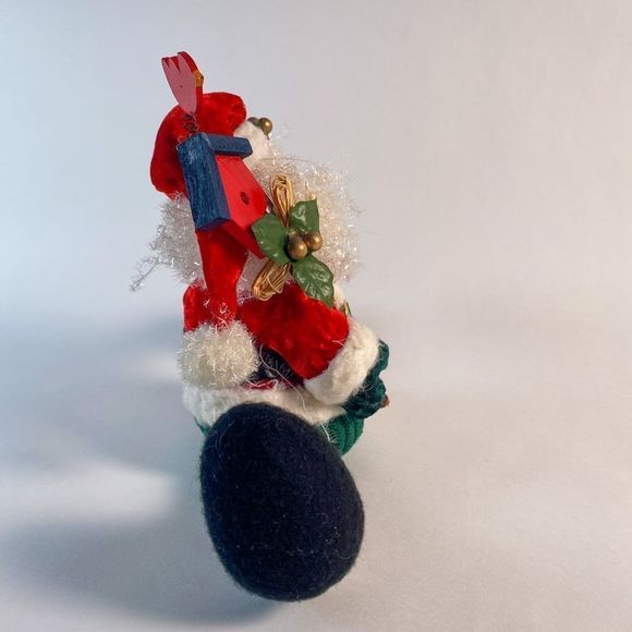 Plush Santa with Wooden Birdhouse and Wood Cardinal accent - Picture 3 of 8